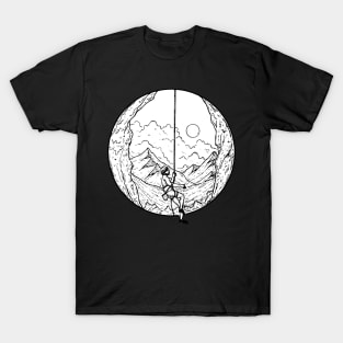 Climber's moon view | Climbing T-Shirt